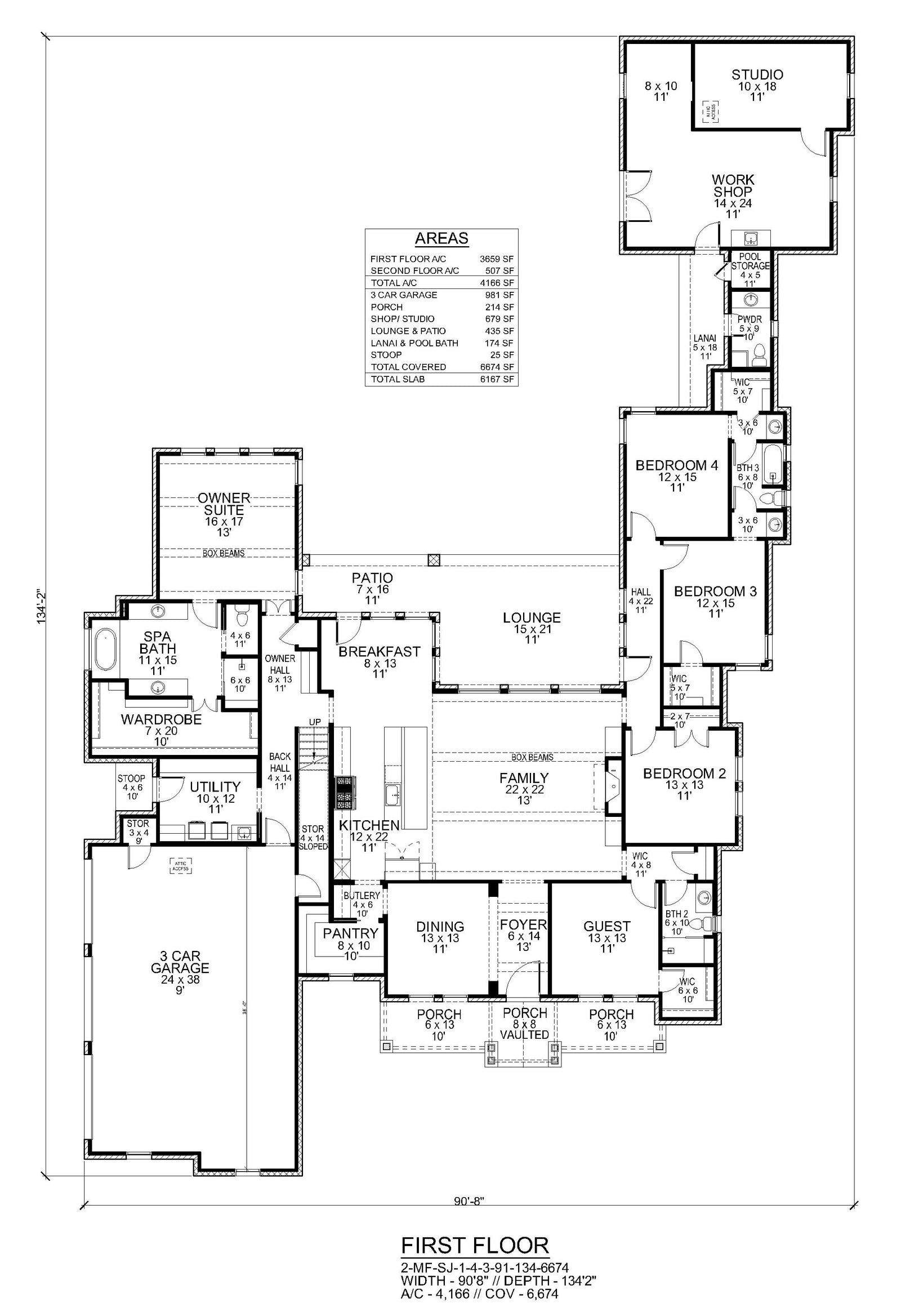 F8441-A Modern Farmhouse, 4 Bedrooms, 3.5 Bathrooms | Teal Harbor House Plan Exterior
