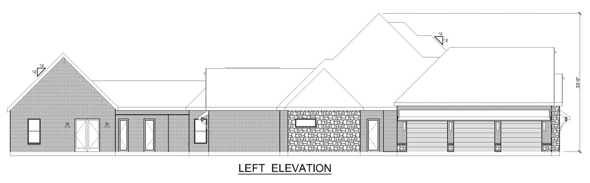 F8441-A Modern Farmhouse, 4 Bedrooms, 3.5 Bathrooms | Teal Harbor House Plan Left Elevation