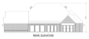 F8441-A Modern Farmhouse, 4 Bedrooms, 3.5 Bathrooms | Teal Harbor House Plan Rear Elevation