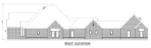 F8441-A Modern Farmhouse, 4 Bedrooms, 3.5 Bathrooms | Teal Harbor House Plan Right Elevation