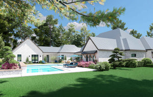 F8441-A Modern Farmhouse, 4 Bedrooms, 3.5 Bathrooms | Teal Harbor House Plan Exterior-5