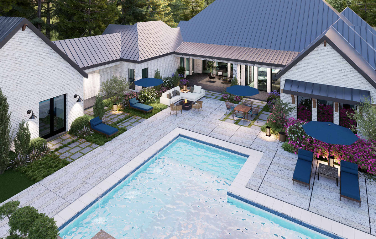 F8441-A Modern Farmhouse, 4 Bedrooms, 3.5 Bathrooms | Teal Harbor House Plan Exterior-6