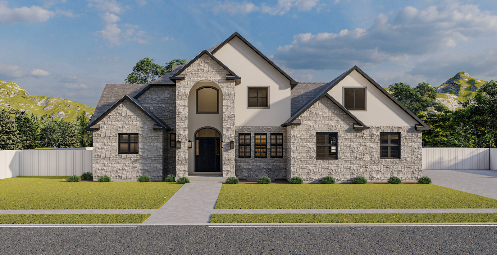 AO7991-A Transitional House, 3 to 5 Bedrooms, 2.5 to 3.5 Bathrooms | Tilo Exterior