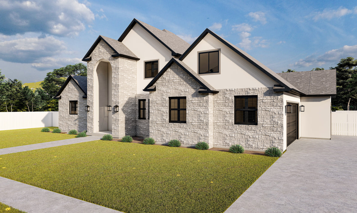 AO7991-A Transitional House, 3 to 5 Bedrooms, 2.5 to 3.5 Bathrooms | Tilo Exterior-2