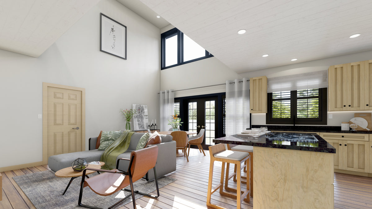 AO7991-A Transitional House Family Room, 3 to 5 Bedrooms, 2.5 to 3.5 Bathrooms | Tilo 