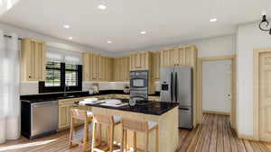 AO7991-A Transitional House Kitchen, 3 to 5 Bedrooms, 2.5 to 3.5 Bathrooms | Tilo 