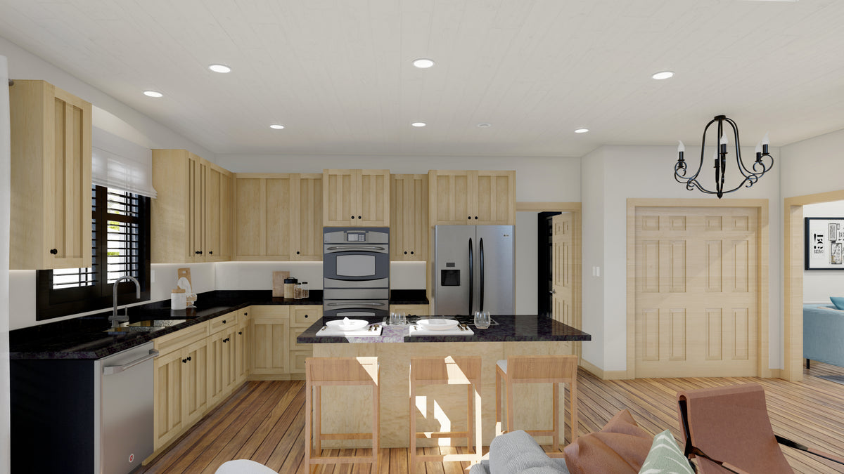 AO7991-A Transitional House Kitchen, 3 to 5 Bedrooms, 2.5 to 3.5 Bathrooms | Tilo 