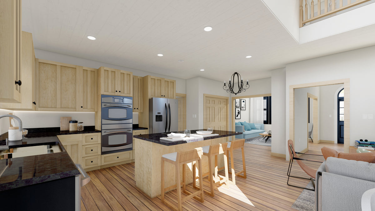 AO7991-A Transitional House Kitchen, 3 to 5 Bedrooms, 2.5 to 3.5 Bathrooms | Tilo 