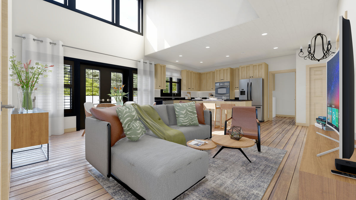 AO7991-A Transitional House Family Room, 3 to 5 Bedrooms, 2.5 to 3.5 Bathrooms | Tilo 