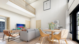 AO7991-A Transitional House Family Room, 3 to 5 Bedrooms, 2.5 to 3.5 Bathrooms | Tilo 