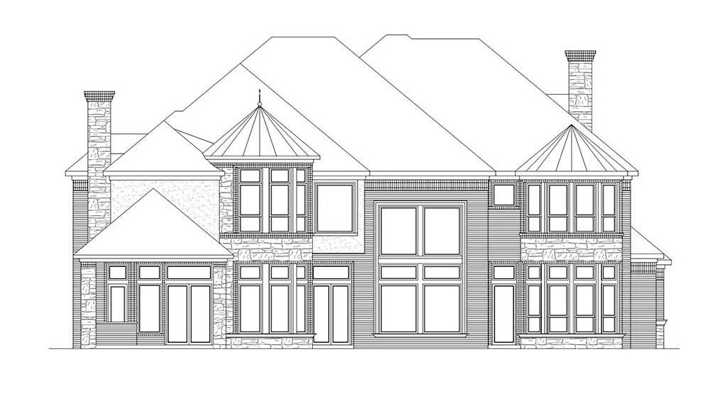 Tanglewood Manor House Plan - Elevation Rear