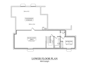 I7384-A The Crabapple House Lower Floor Plan 2 Beds 2 Baths