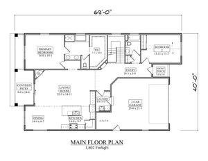 I7386-A the Crabapple II House First Floor Plan 2 Beds 2 Baths
