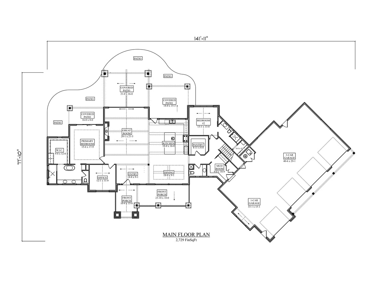 I7390-A The Culchester House First Floor Plan 2 Beds 2.5 Baths