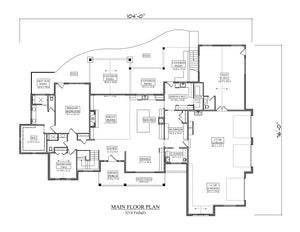 I7632-A Modern Ranch House First Floor Plan, 2 Bedrooms, 2.5 Bathrooms | The Gilroy Lane House Plan 