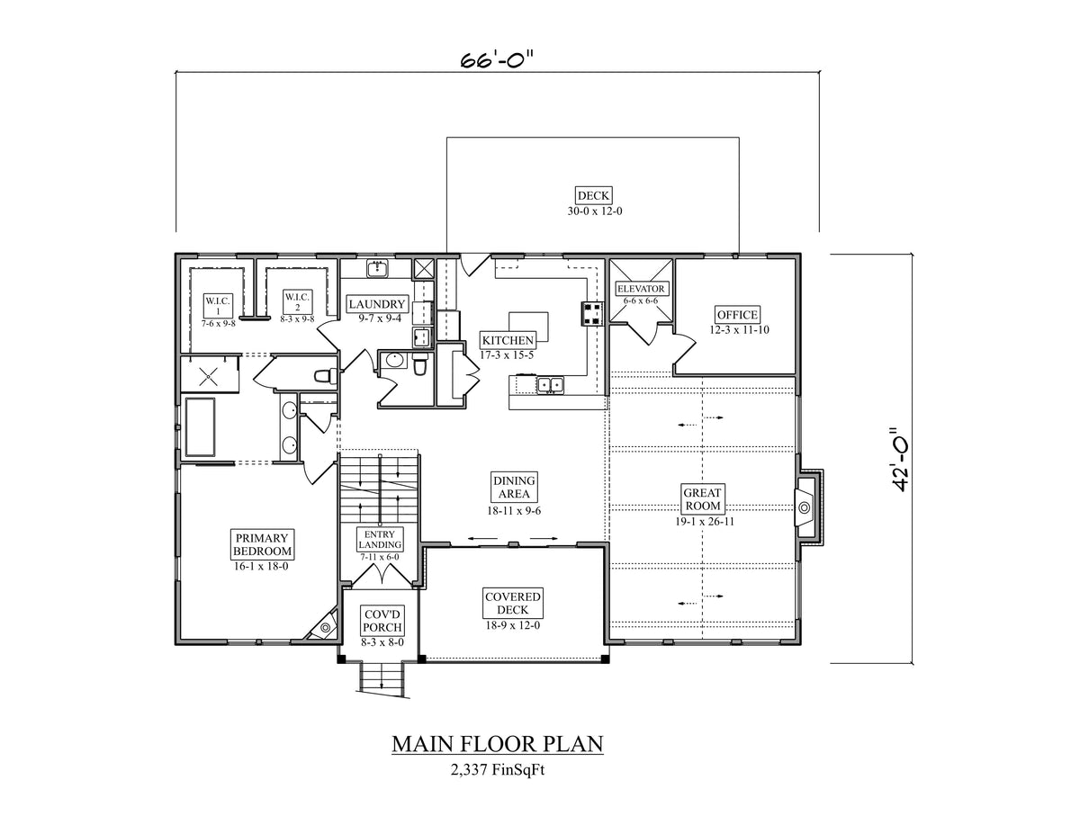 I8360-A Modern Mountain House First Floor Plan, 3 Bedrooms, 4.5 Bathrooms | The Lowell Mountain House Plan 
