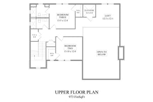 I8360-A Modern Mountain House Second Floor Plan, 3 Bedrooms, 4.5 Bathrooms | The Lowell Mountain House Plan 