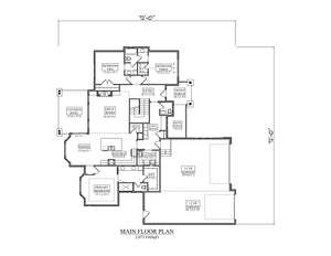 I8369-A Ranch House First Floor Plan, 3 to 4 Bedrooms, 2.5 Bathrooms | Redmill House Plan 