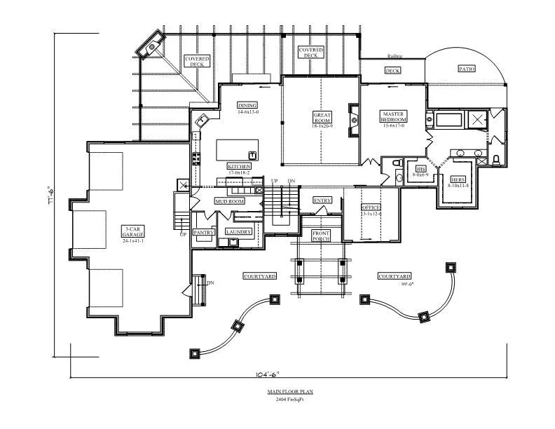 Rim Rock House Plan - Archival Designs House Plans, floor plan