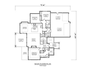 I7970-A Craftsman House First Floor Plan, 3 Bedrooms, 2.5 Bathrooms | The Scenic Ridge 3665