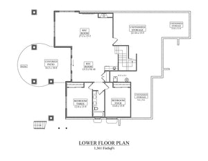 I7972-A Craftsman House Basement Floor Plan, 2 Bedrooms, 2.5 Bathrooms | The Talbot 3645 