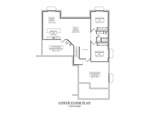 I8372-A Modern Craftsman Ranch House Basement Floor Plan, 2 Bedrooms, 2.5 Bathrooms | Todd Creek House Plan 