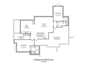 I7633-A Contemporary House Basement Floor Plan, 4 Bedrooms, 3.5 Bathrooms | The West Union House Plan