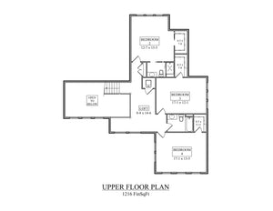 I7633-A Contemporary House Second Floor Plan, 4 Bedrooms, 3.5 Bathrooms | The West Union House Plan