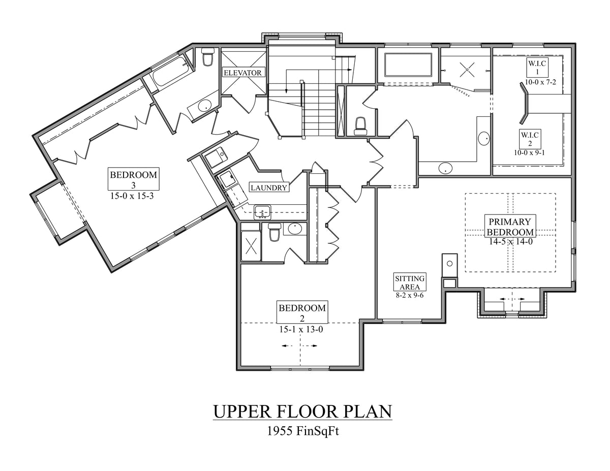 I7398-A The Wolhurst House Second Floor Plan 3 Beds 3.5 Baths