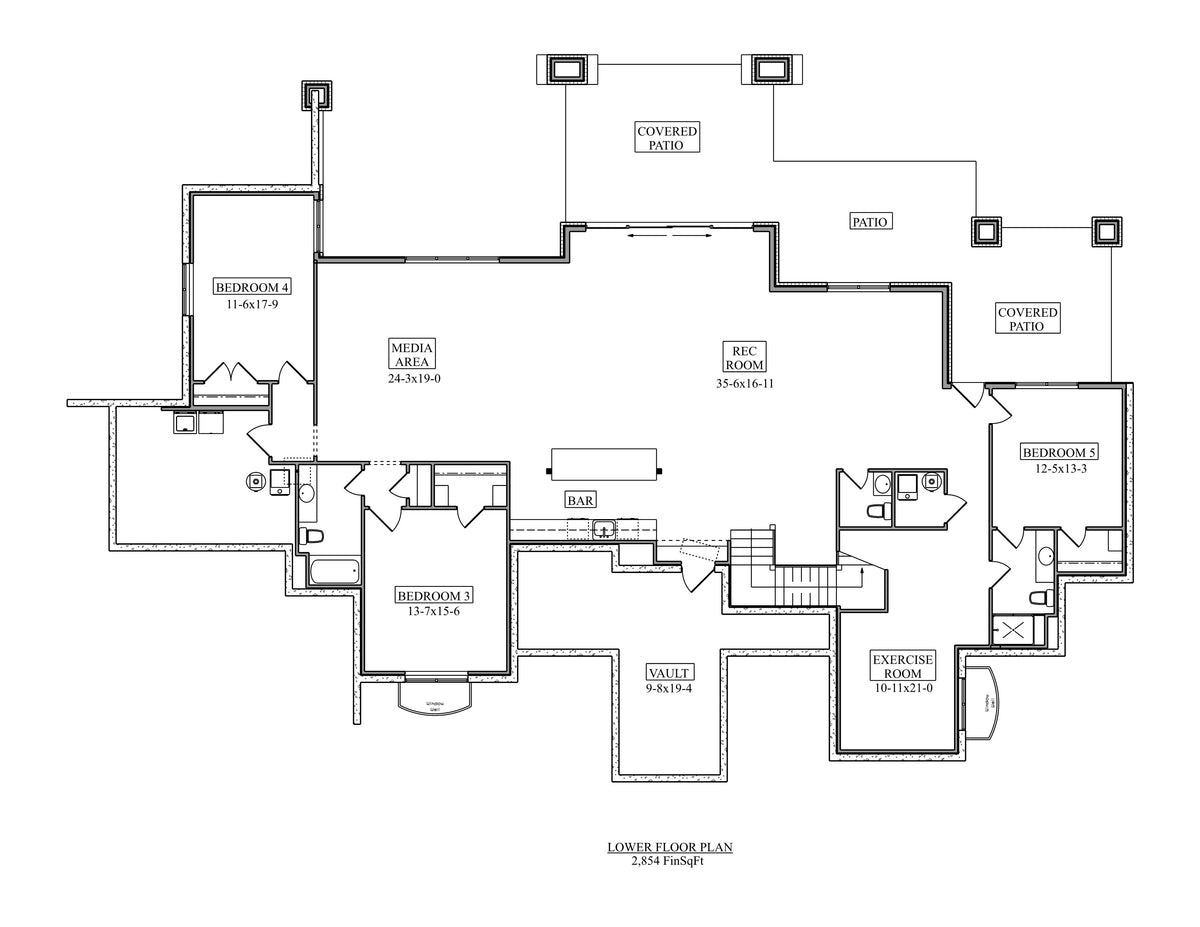 The Campbell Mountain Basement Floor Plan