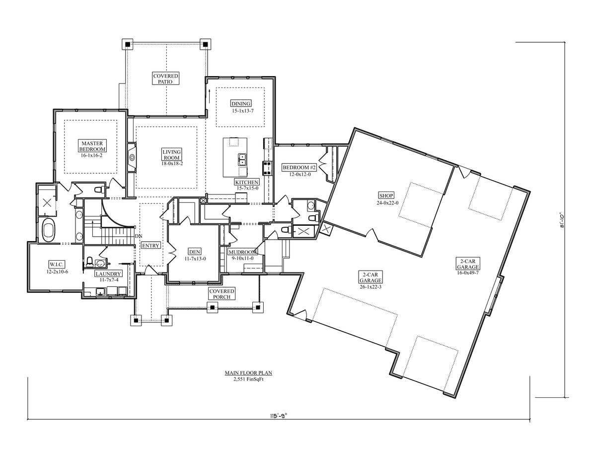 The Iron Mountain House Main Floor Plan