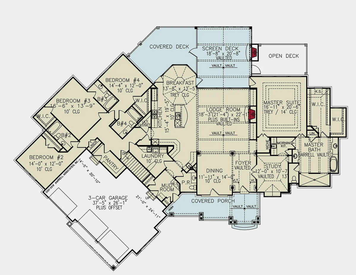 Tiger Creek A - Archival Designs House Plans, floor plan