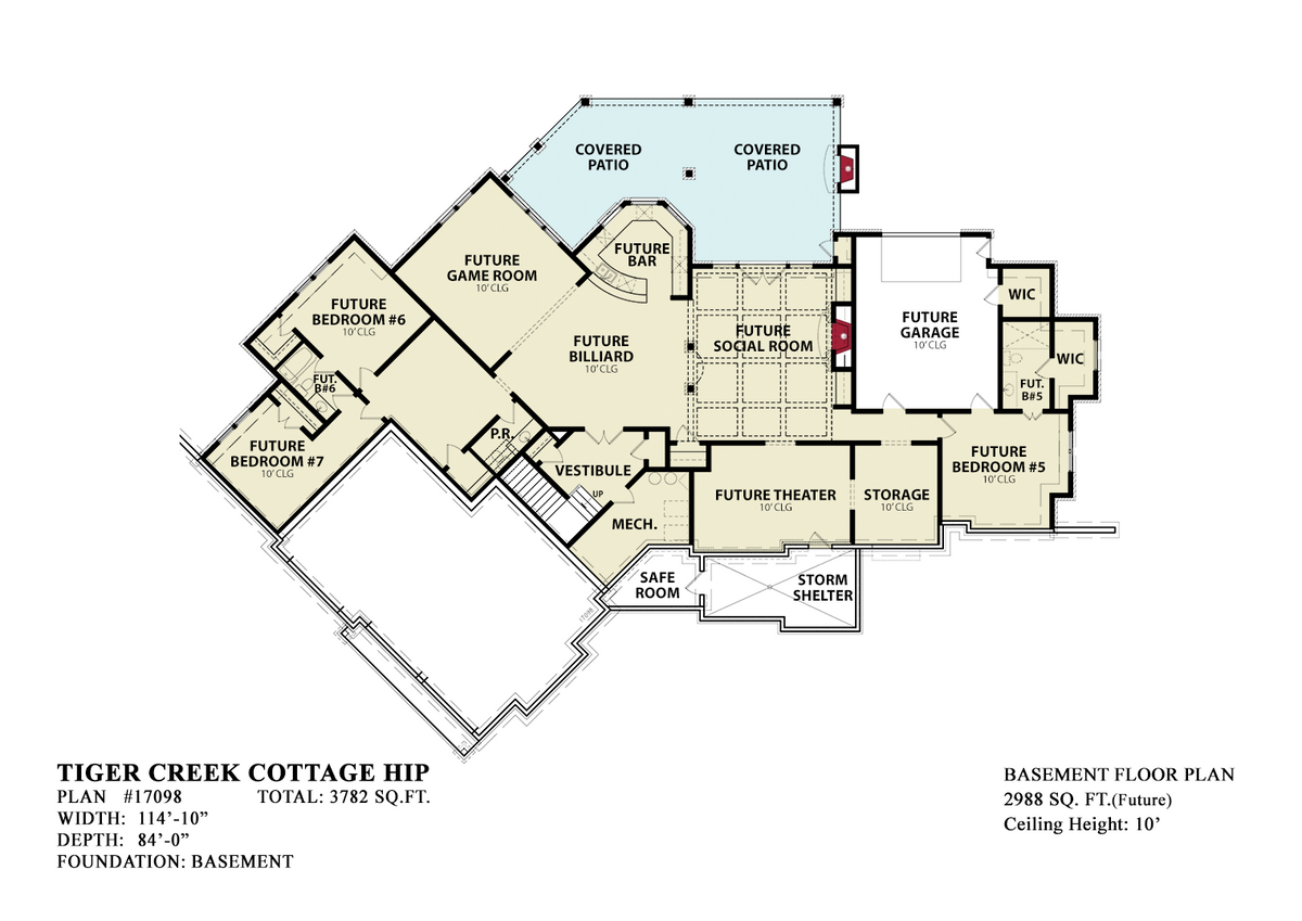 Tiger Creek Cottage Hip Basement Floor Plan