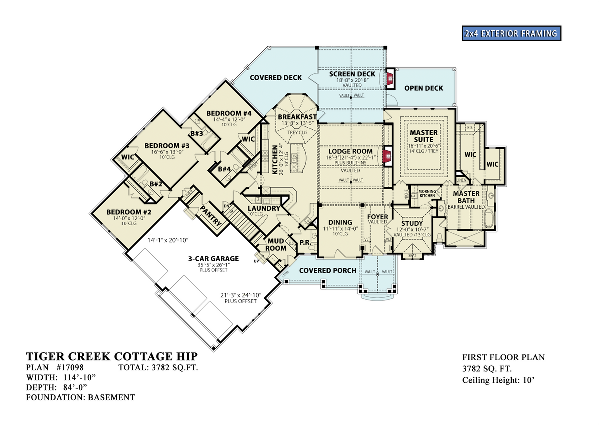 Tiger Creek Cottage Hip First Floor Plan