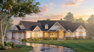 Stylish 3-Bedroom Home Plan with Expansive Basement and Side Garage