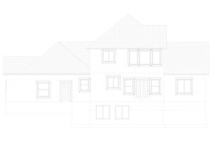AO7991-A Transitional House, 3 to 5 Bedrooms, 2.5 to 3.5 Bathrooms | Tilo Rear Elevation