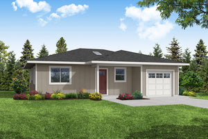 AM8113-A Cottage House, 2 Bedrooms, 2 Bathrooms | Pike Cottage House Plan Exterior-2