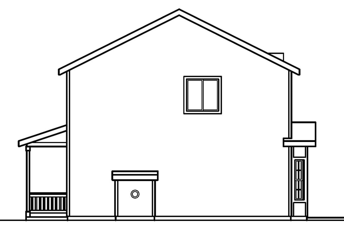 AM7791-A Country House Right Elevation, 3 Bedrooms, 2.5 Bathrooms | 30-197 Adkins 