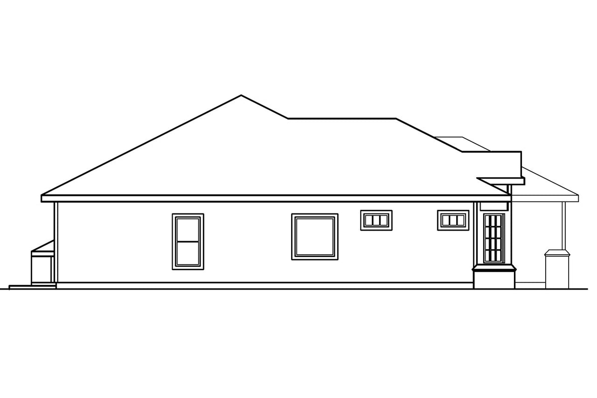 AM8278-A Ranch House, 3 Bedrooms, 2 Bathrooms | Arvada House Plan Left Elevation