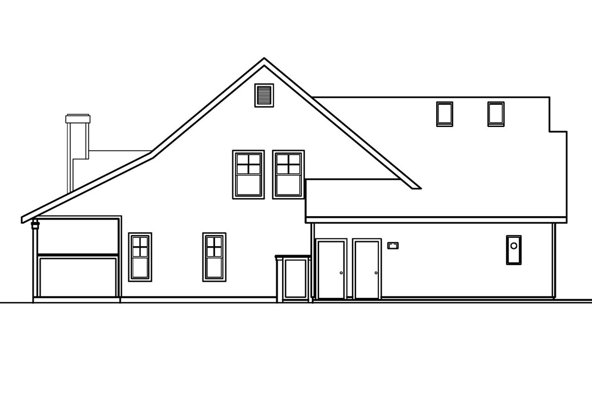AM7661-A Country House Left Elevation, 5 Bedrooms, 5 Bathrooms | Bryson House Plan 