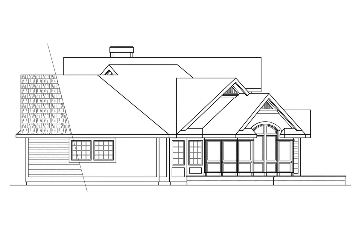 AM7939-A Country House, 3 Bedrooms, 2.5 Bathrooms | Plan 10-134 Hayward Right Elevation