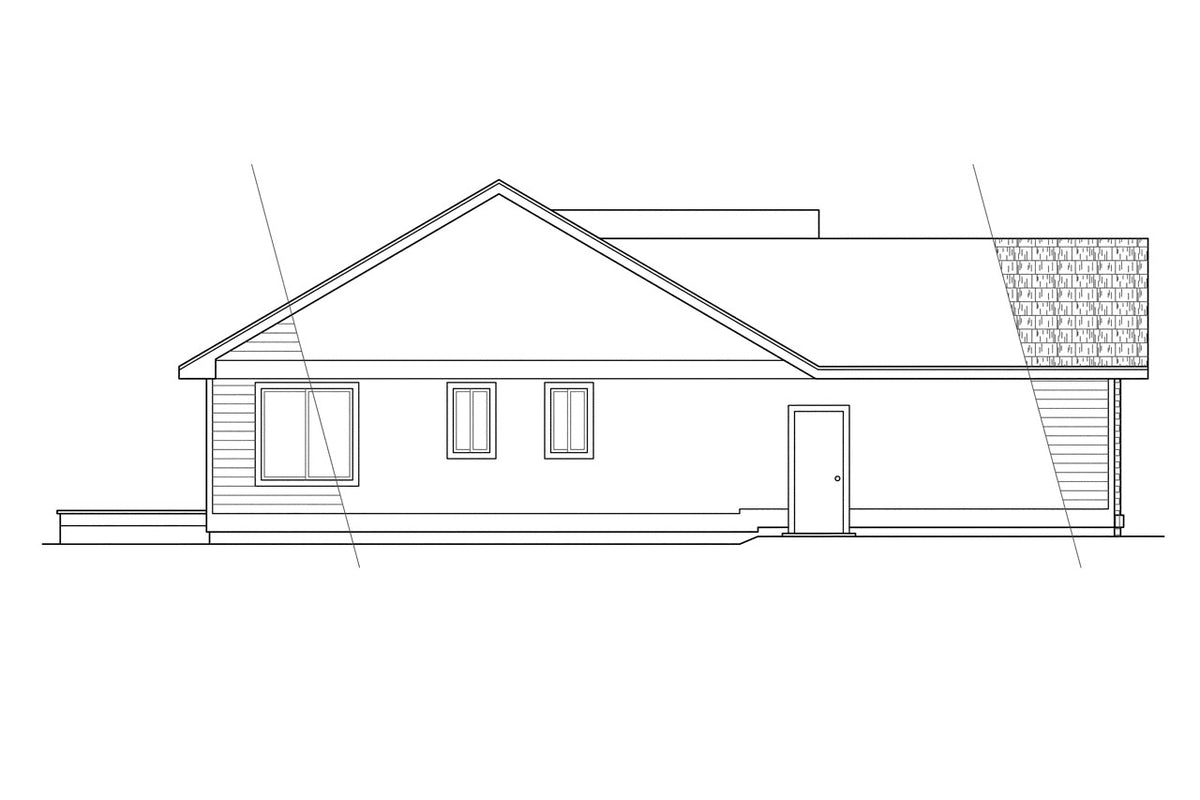 AM8103-A Traditional House, 3 Bedrooms, 2 Bathrooms | Rexburg House Plan Left Elevation