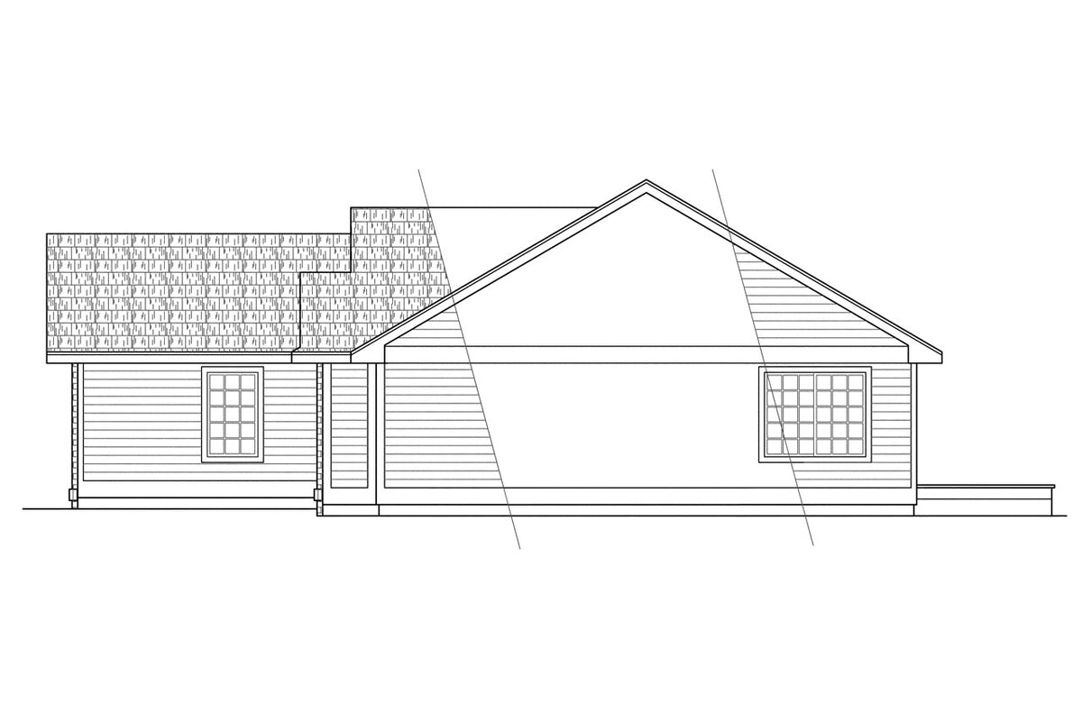 AM8103-A Traditional House, 3 Bedrooms, 2 Bathrooms | Rexburg House Plan Right Elevation