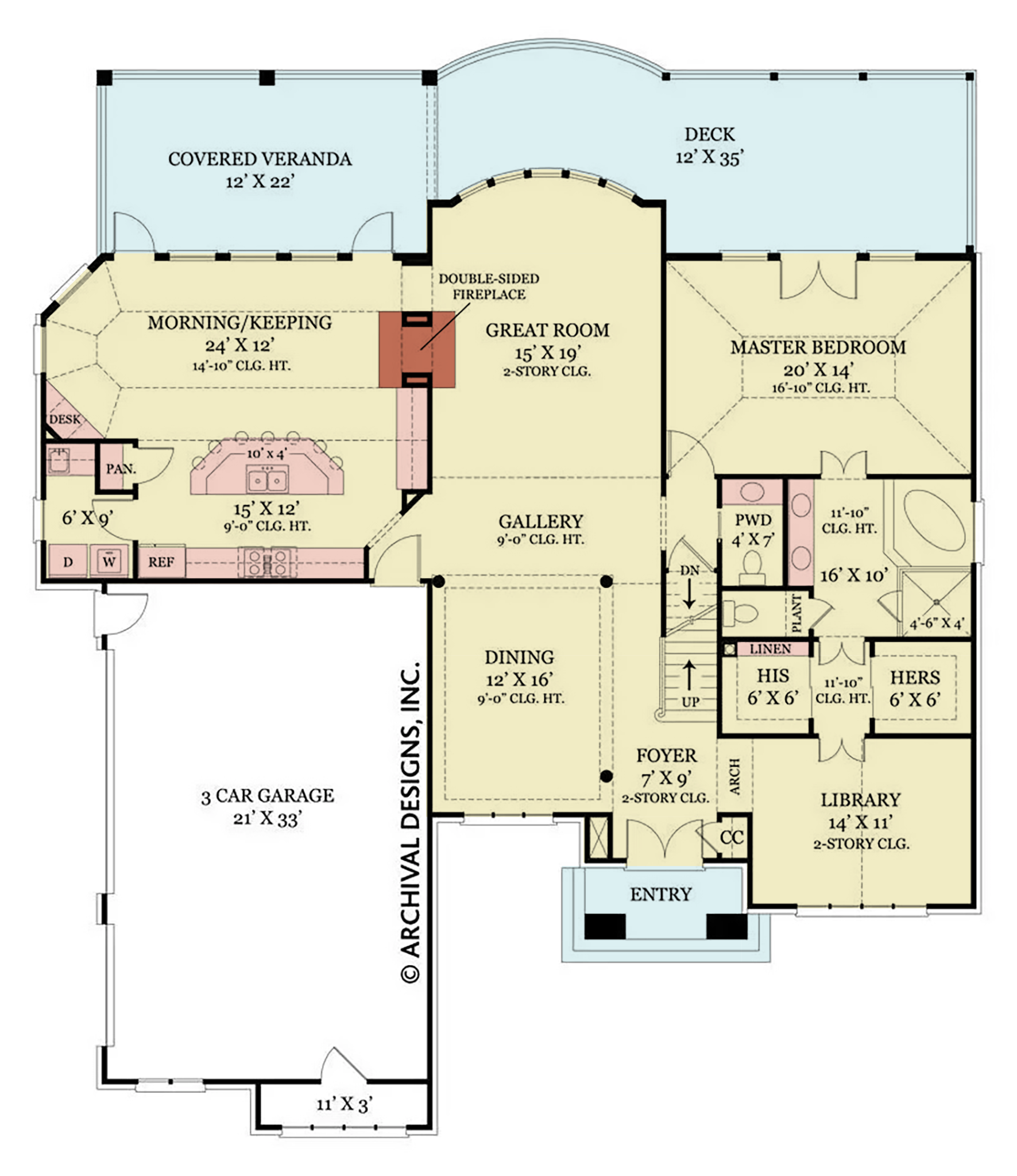 Tulip Hill House Plan - Archival Designs House Plans, floor plan