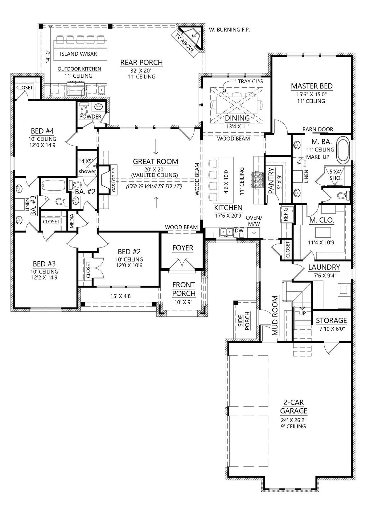 Turkey Creek House Plan - Archival Designs House Plans, floor plan