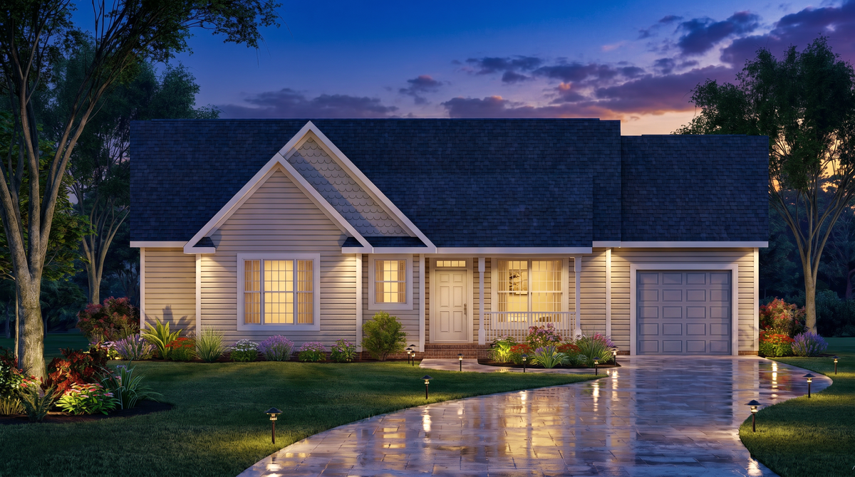 A8191-A Traditional House, 3 Bedrooms, 2 Bathrooms | Alice House Plan Exterior-2