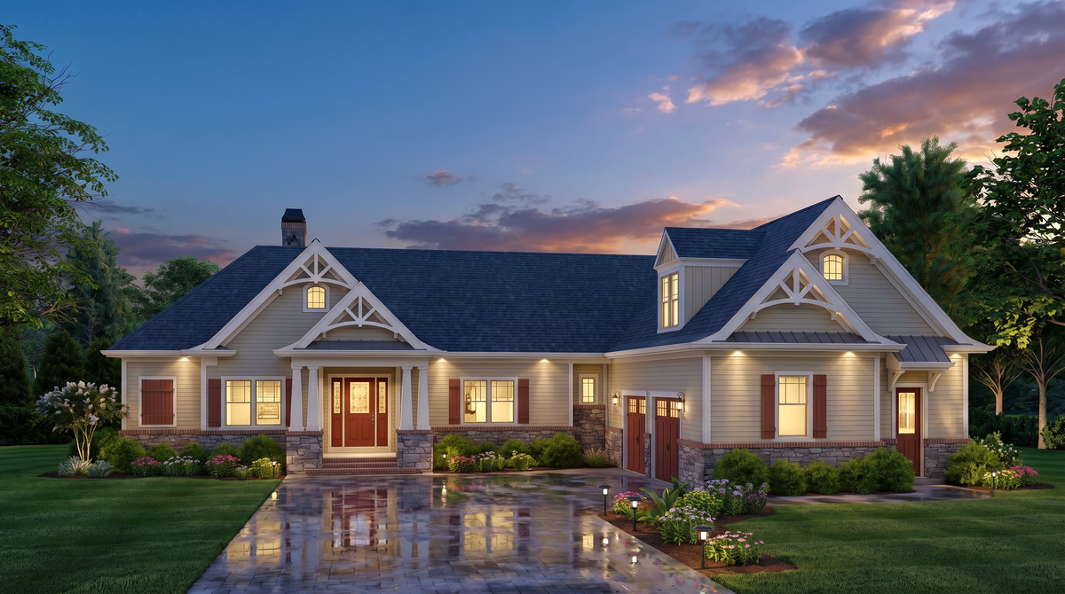 Spacious 4-Bedroom Home Plan with Bonus Room and Walkout Basement