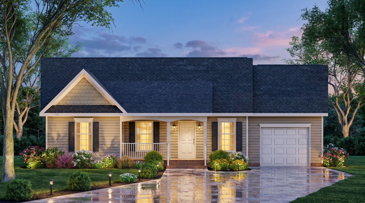 A8187-A Robbie House Plan, 3 Bedrooms, 2 Bathrooms | Country House Exterior-2