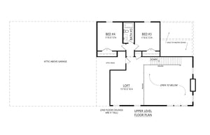 C7321-A The Cedar Bluff House Second Floor Plan 4 Beds 3 Baths