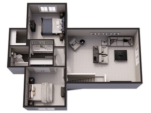 D7356-A Distant Shores House 3D Second Floor Plan